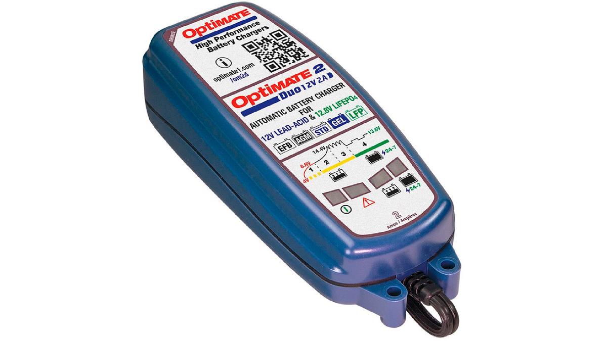 Optimate+2+DUO+-+Chargeur-Mainteneur+de+batterie+12V%2F12%2C8V+2A+en+5+%C3%A9tapes